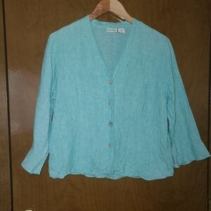 NORDIC Traders linen blouse sz med